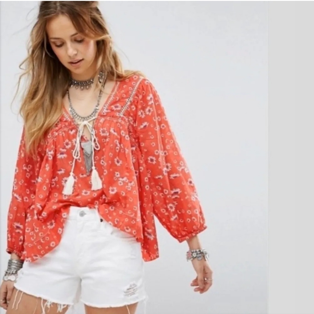 Free People Floral Blouse